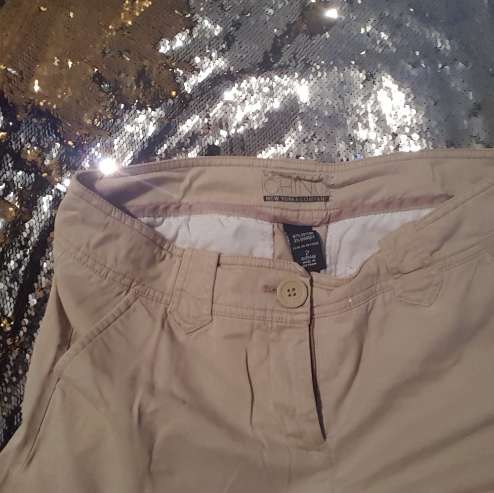 Wide Leg Khaki Trousers